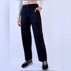 EUC Aritzia Wilfred Free Women's Mid-rise 11" Modern Utility Jeans Black Size 2